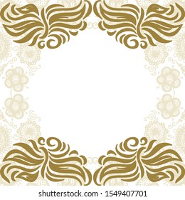 Beautiful nature frame of leaves. Vector illustration