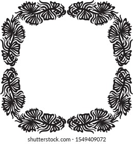 Beautiful nature frame of leaves. Vector illustration