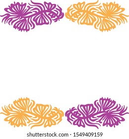 Beautiful nature frame of leaves. Vector illustration