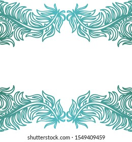 Beautiful nature frame of leaves. Vector illustration