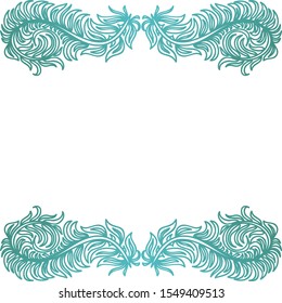 Beautiful nature frame of leaves. Vector illustration