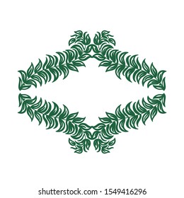 Beautiful nature frame of leaves. Vector illustration