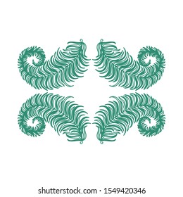 Beautiful nature frame of leaves. Vector illustration