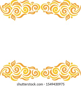 Beautiful nature frame of leaves. Vector illustration