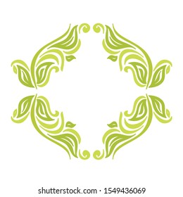 Beautiful nature frame of leaves. Vector illustration
