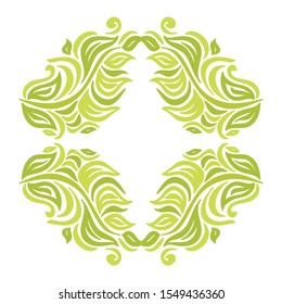 Beautiful nature frame of leaves. Vector illustration