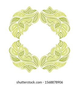 Beautiful nature frame of leaves. Vector illustration