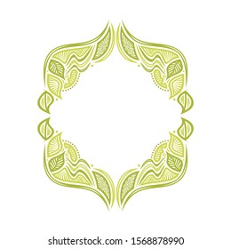Beautiful nature frame of leaves. Vector illustration