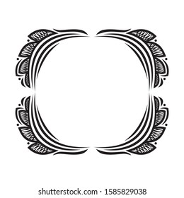 Beautiful nature frame of leaves. Vector illustration