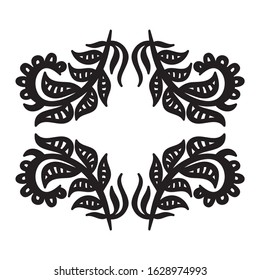 Beautiful nature frame of leaves. Vector illustration