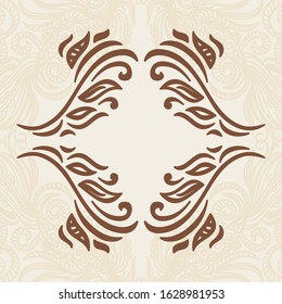 Beautiful nature frame of leaves. Vector illustration