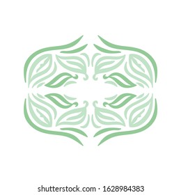 Beautiful nature frame of leaves. Vector illustration