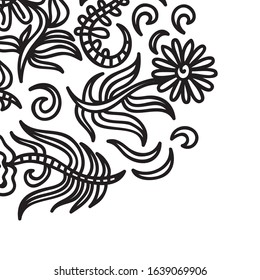 Beautiful nature frame of leaves. Vector illustration
