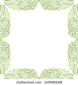 Beautiful nature frame of leaves. Vector illustration