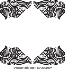 Beautiful nature frame of leaves. Vector illustration