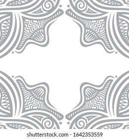 Beautiful nature frame of leaves. Vector illustration