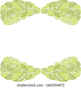 Beautiful nature frame of leaves. Vector illustration