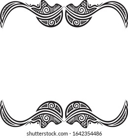 Beautiful nature frame of leaves. Vector illustration