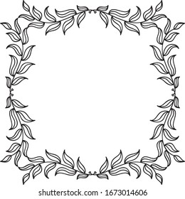 Beautiful nature frame of leaves. Vector illustration