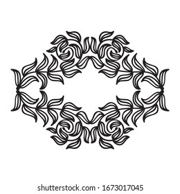 Beautiful nature frame of leaves. Vector illustration