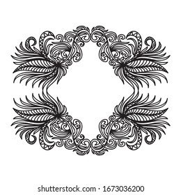 Beautiful nature frame of leaves. Vector illustration