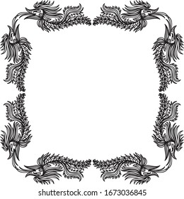 Beautiful nature frame of leaves. Vector illustration