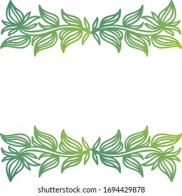 Beautiful nature frame of leaves. Vector illustration
