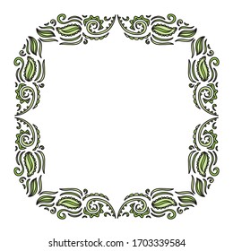 Hermoso marco natural de hojas. Ilustración del vector