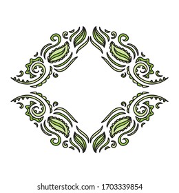 Beautiful nature frame of leaves. Vector illustration