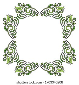 Beautiful nature frame of leaves. Vector illustration