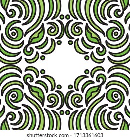 Beautiful nature frame of leaves. Vector illustration