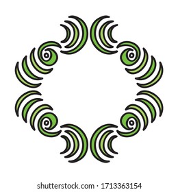 Beautiful nature frame of leaves. Vector illustration