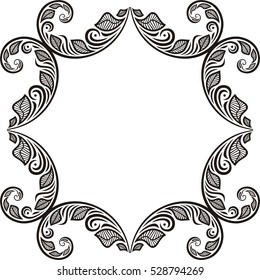 Beautiful nature frame of leaves. Vector illustration.
