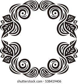 Beautiful nature frame of leaves. Vector illustration.