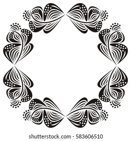 Beautiful nature frame of leaves. Vector illustration.