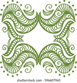 Beautiful nature frame of leaves. Vector illustration.