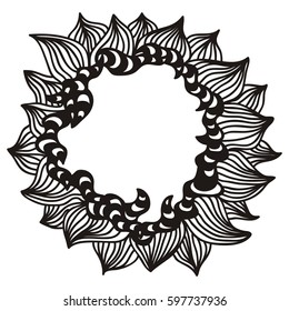 Beautiful nature frame of leaves. Vector illustration.