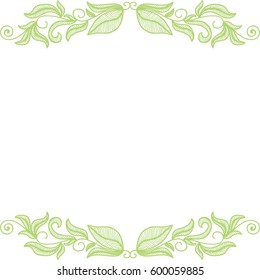 Beautiful nature frame of leaves. Vector illustration.