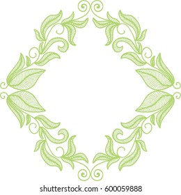 Beautiful nature frame of leaves. Vector illustration.