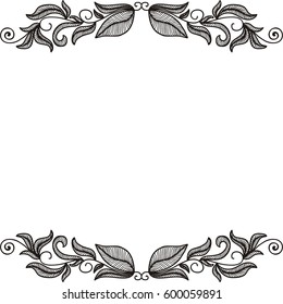 Beautiful nature frame of leaves. Vector illustration.