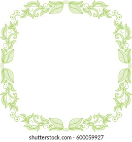Beautiful nature frame of leaves. Vector illustration.