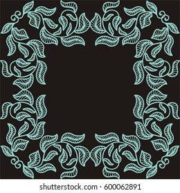 Beautiful nature frame of leaves. Vector illustration.