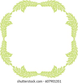 Beautiful nature frame of leaves. Vector illustration.