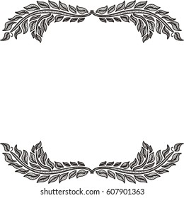 Beautiful nature frame of leaves. Vector illustration.