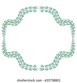 Beautiful nature frame of leaves. Vector illustration.