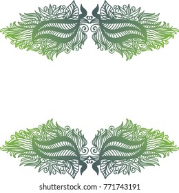 Beautiful nature frame of leaves. Vector illustration.