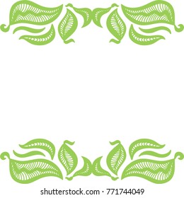 Beautiful nature frame of leaves. Vector illustration.
