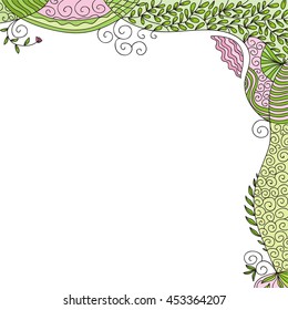 Beautiful nature frame. Vector illustration.
