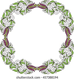 Beautiful nature frame. Vector illustration. 