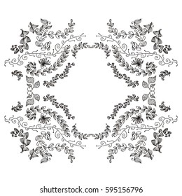 Beautiful nature frame. Vector illustration.